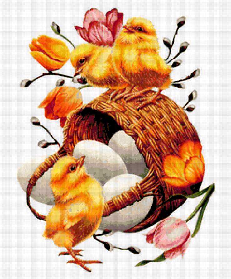 Пасхальная вышивка - яйца, яичко, цыпленок, пасха - предпросмотр