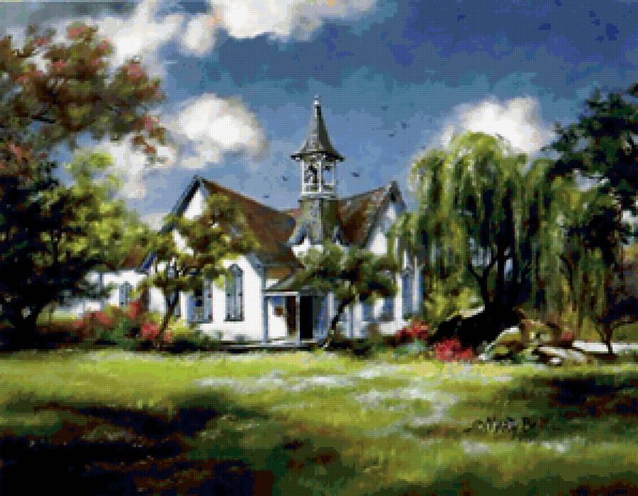 Серия "Пейзажи" - лето, пейзаж, домик - предпросмотр