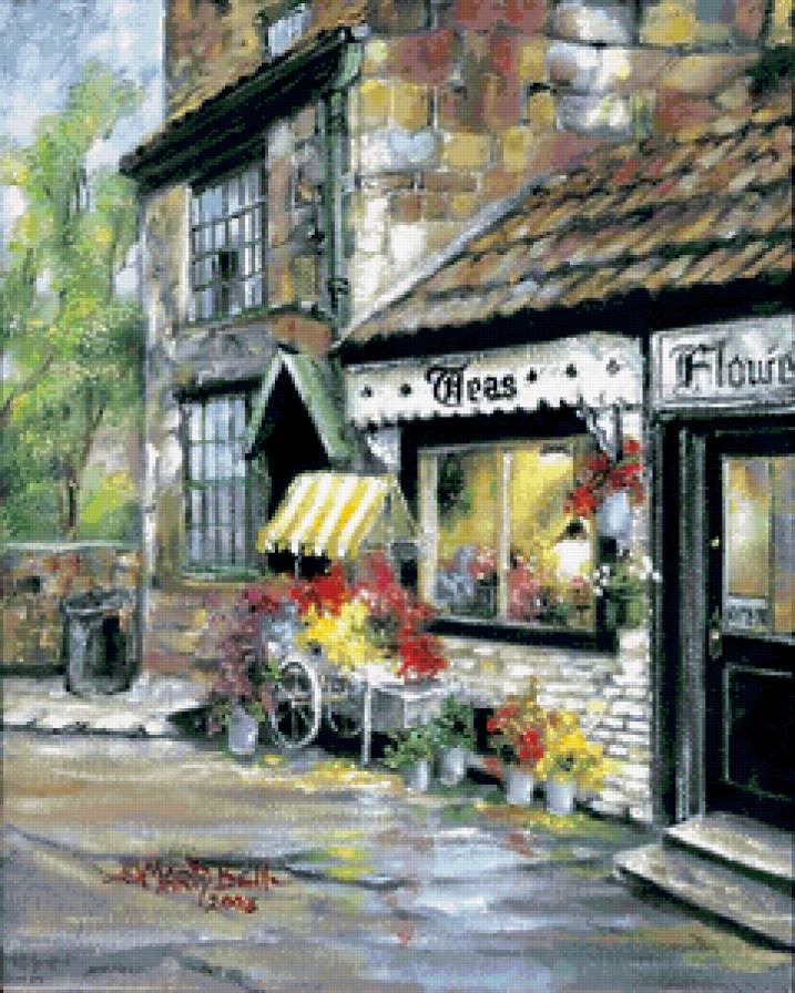 Серия "Пейзажи" - пейзаж, домик, лето, город, цветы - предпросмотр