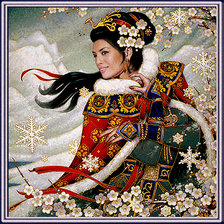 Схема вышивки «гейша»