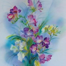 Схема вышивки «букет фрезий»