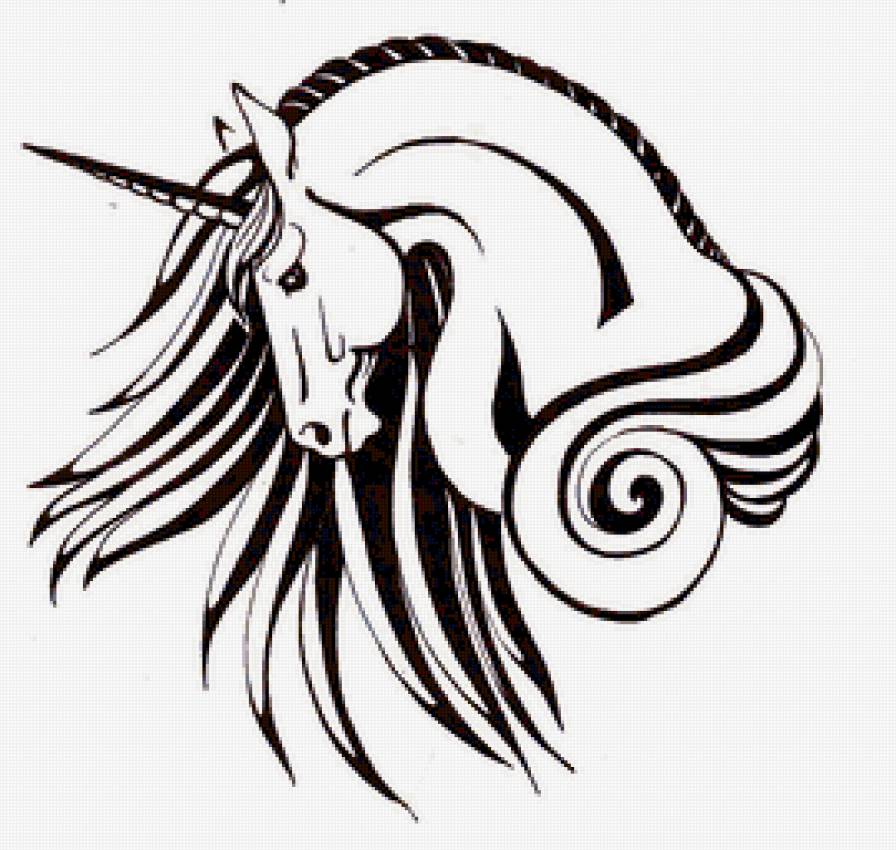 ЕДИНОРОГ - лошади, животные, кони - предпросмотр