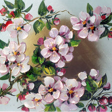 Схема вышивки «ветка яблони»