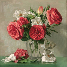 Схема вышивки «розы в вазе»