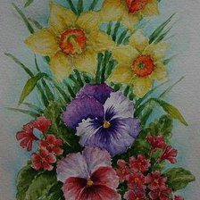 Схема вышивки «весенний букет»