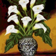 Схема вышивки «каллы в вазе»