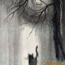 Схема вышивки «Одинокий кот»