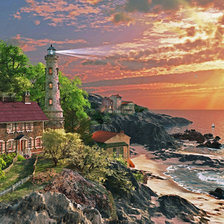 Схема вышивки «пейзаж»