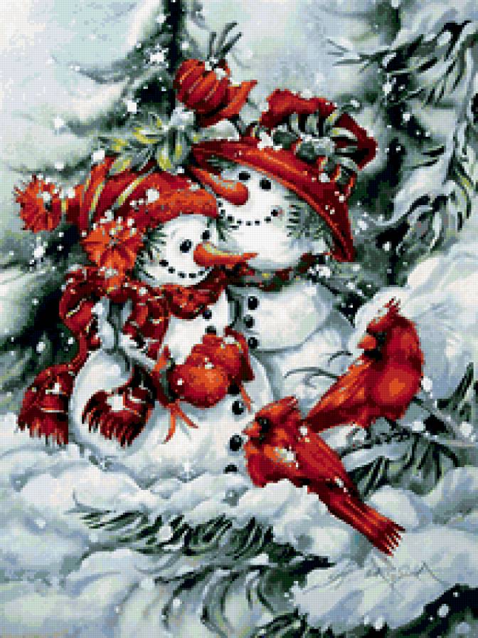 снеговики - сказка, зима, снеговик, любовь - предпросмотр