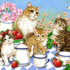 Схема вышивки «кошки»