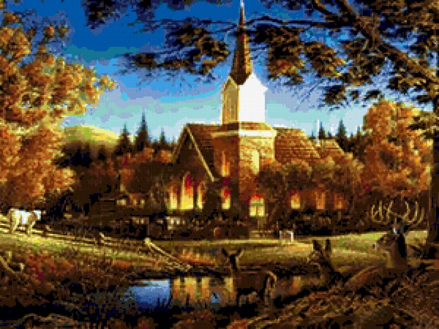 №256238 - церковь, пейзаж - предпросмотр