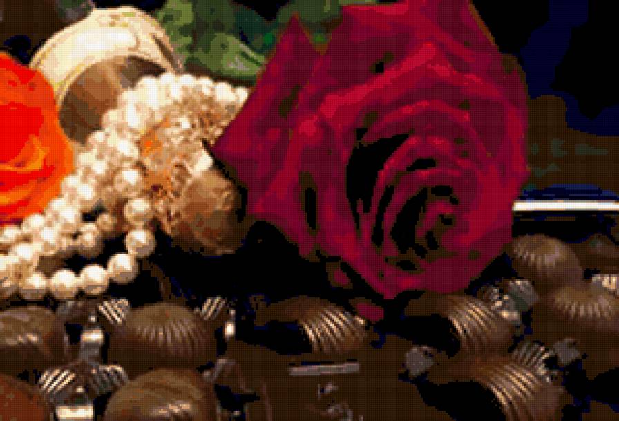 №256244 - шоколад, роза, цветы - предпросмотр