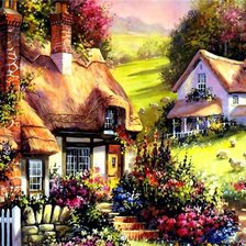 Схема вышивки «домики»