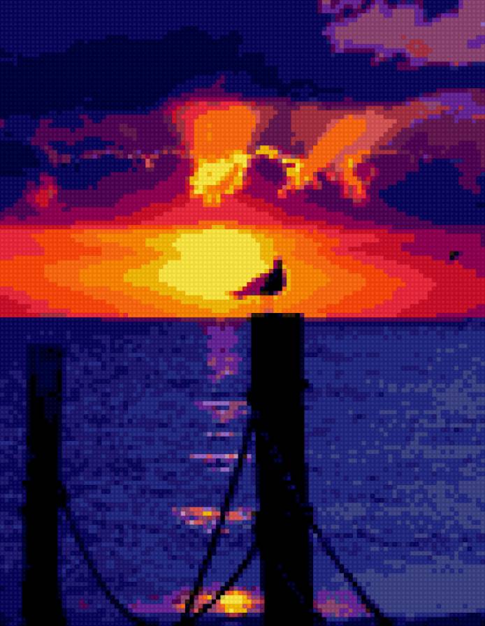 Закат - закат, небо, природа, море, вода - предпросмотр