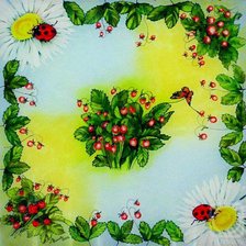 Схема вышивки «Подушка "Земляника"»