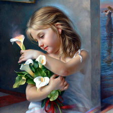 Схема вышивки «Девочка с каллами»