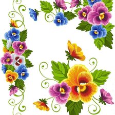 Схема вышивки «Подушка "Анютки"»