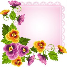 Схема вышивки «Подушка "Анютки"»