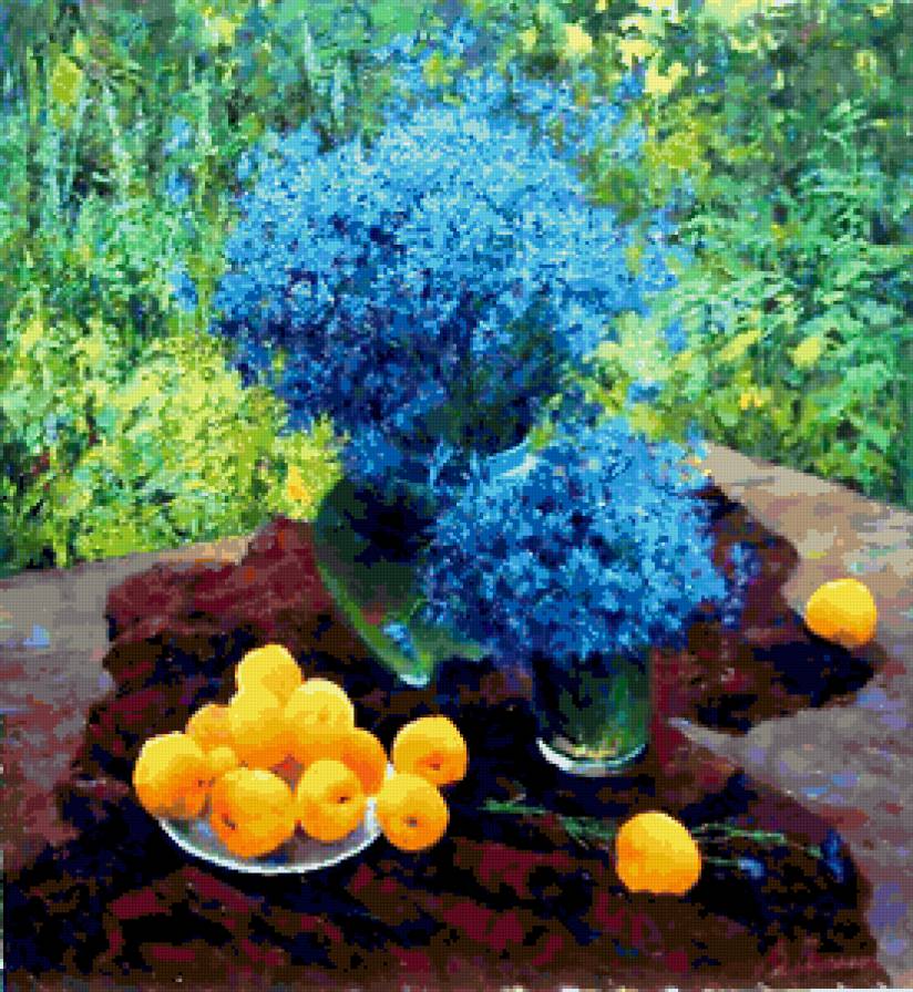 Волошки васильки - васильки, живопис, цветы, квіти - предпросмотр