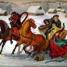 Схема вышивки «Русская тройка»