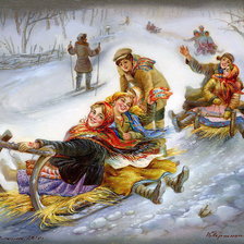 Схема вышивки «Катание с горки»