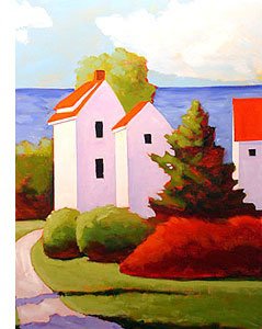 детский рисунок - домик, цветы - оригинал