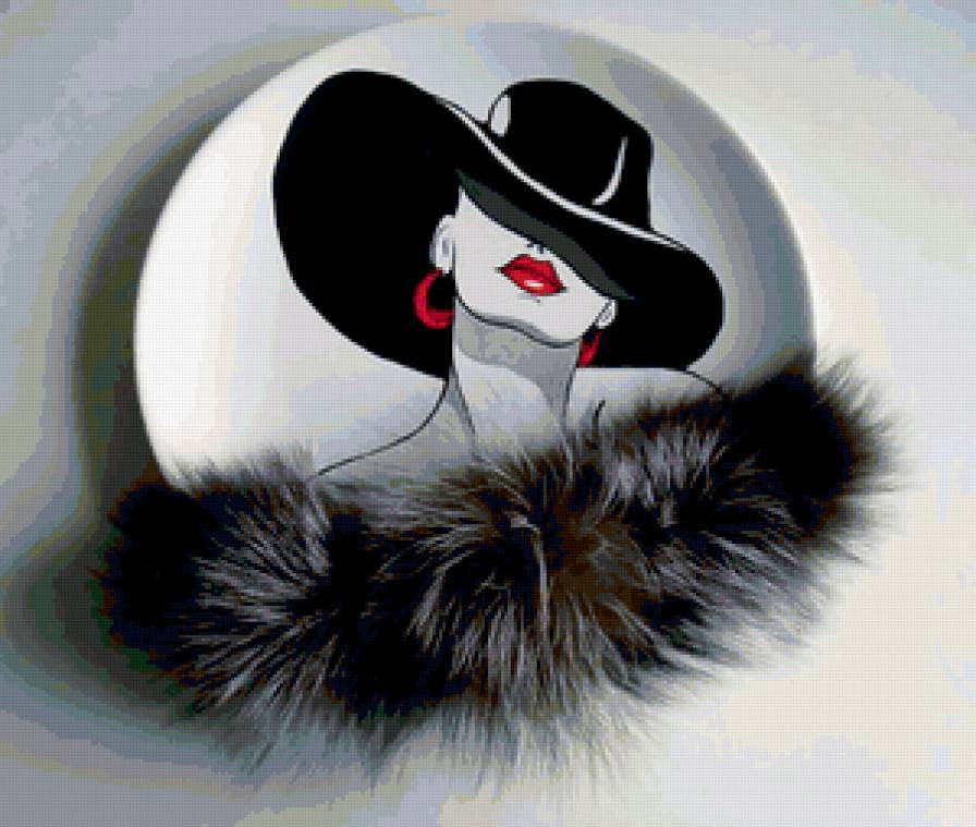 МИСС ЭЛЕГАНТНОСТЬ - женщина, бархатный вечер, незнакомая, неизвестная, в шляпе - предпросмотр