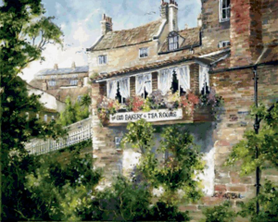 Серия "Пейзажи" - пейзаж, цветы, домик - предпросмотр