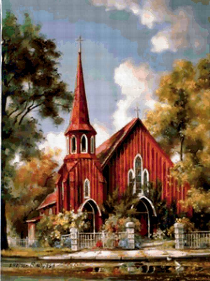 Серия "Пейзажи" - цветы, домик, дорога, пейзаж, лето - предпросмотр