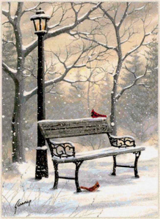 зимний парк - зима, природа, пейзаж - предпросмотр