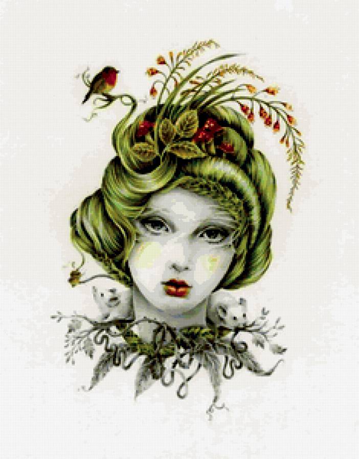 ДИПТИХ   "Две мелодии" - тоска, взгляд, мышата, грусть, девушка - предпросмотр