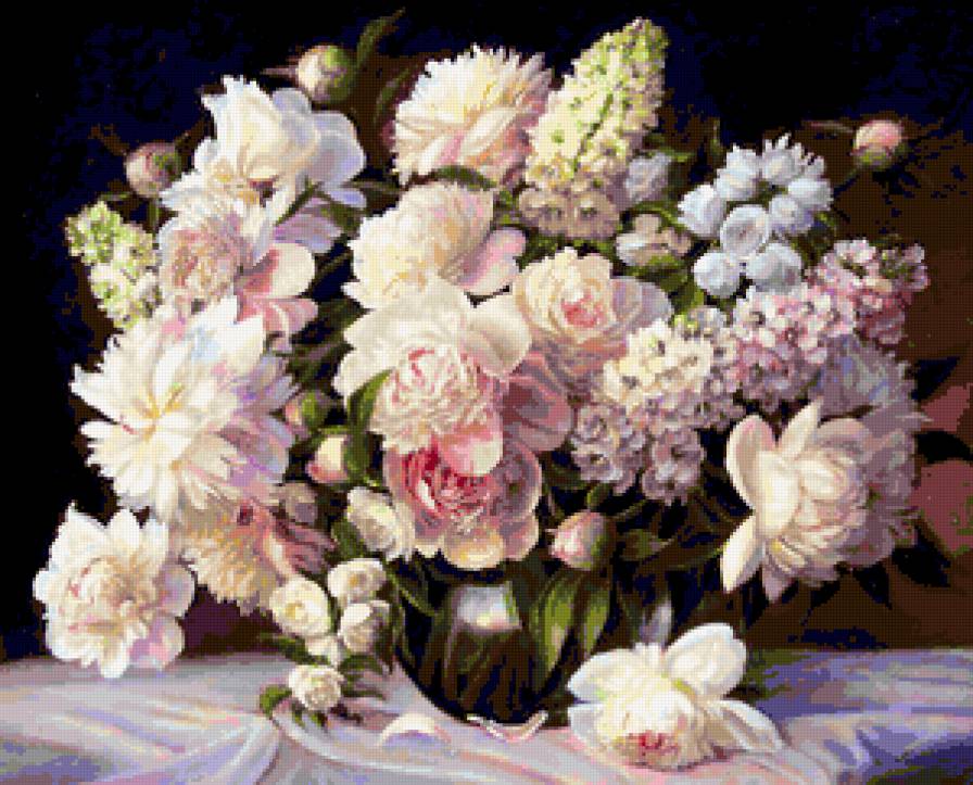 Серия "Букет" - букет, дельфиниум, цветы, пионы - предпросмотр