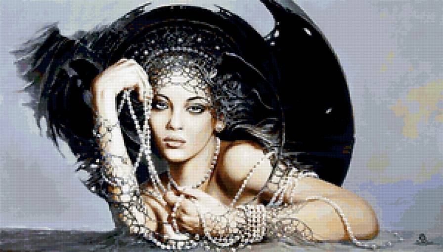 ЖЕМЧУЖНЫЙ ВЕЧЕР - жемчуга, женщины мира, женщина, вечер, незнакомая, неизвестная - предпросмотр