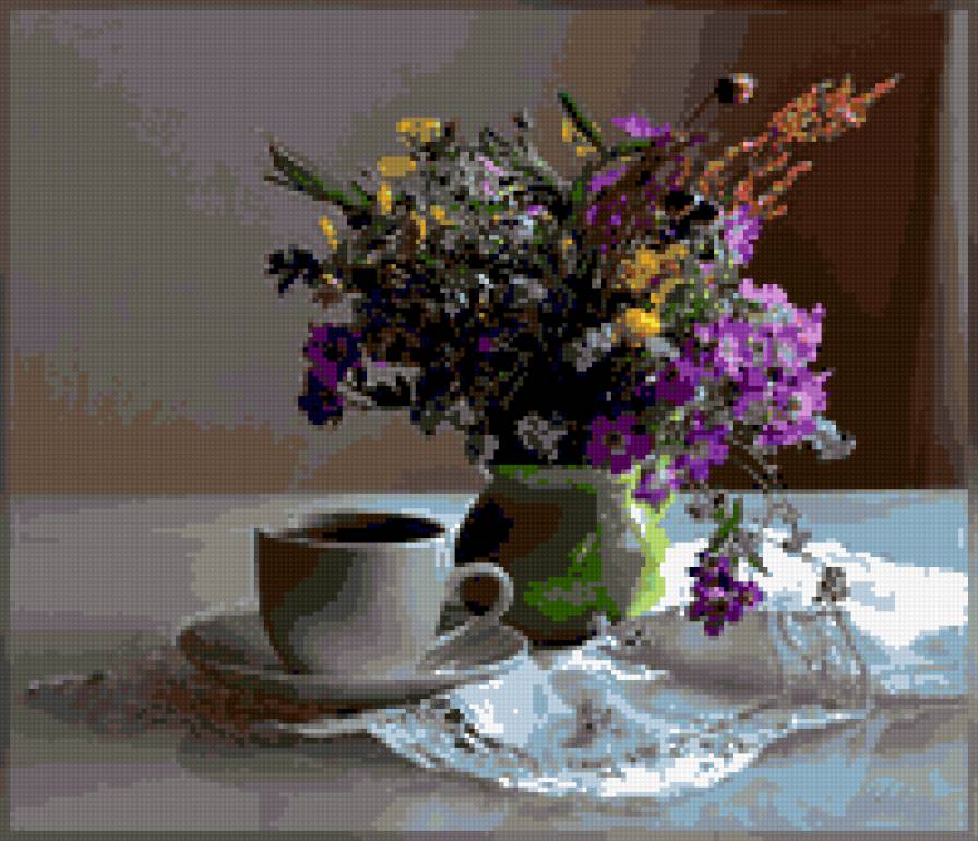 полевые цветы - полевые цветы чашка картина натюрморт - предпросмотр