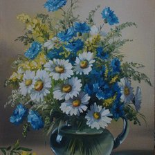 Схема вышивки «ромашки с васельками»