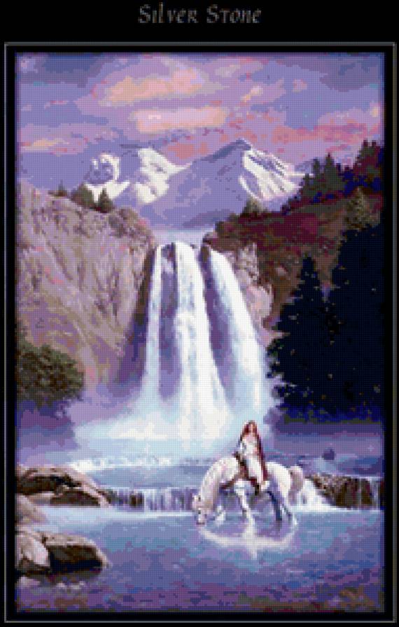 на водопое у водопада - картины - предпросмотр