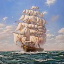 Схема вышивки «парусник»