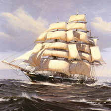 Схема вышивки «парусник»