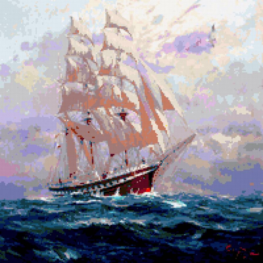 парусник - море парусник пейзаж - предпросмотр