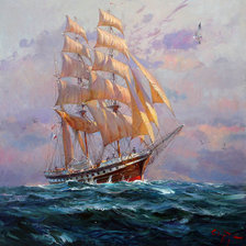 Схема вышивки «парусник»