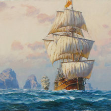 Схема вышивки «парусник»