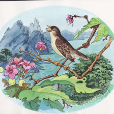 Схема вышивки «птичка»