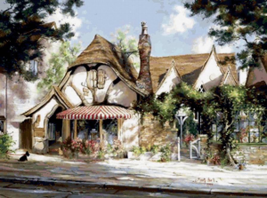 Серия "Пейзажи" - лето, цветы, пейзаж, дорога, домик - предпросмотр