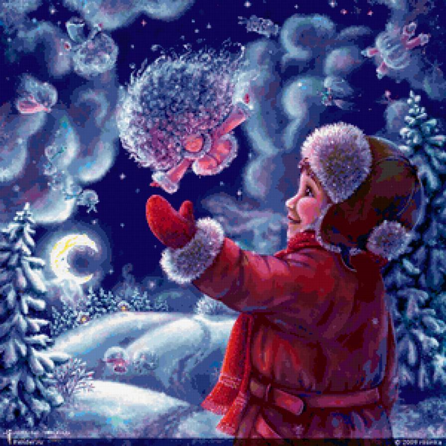 Серия "Детское" - пейзаж, дети, зима - предпросмотр