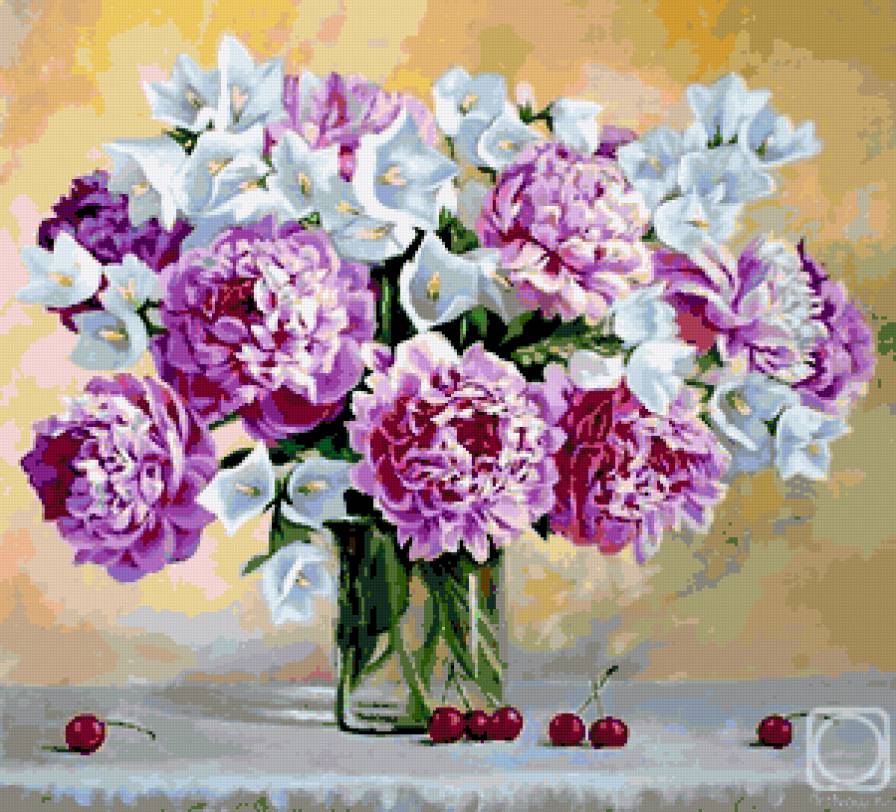 Серия "Букет" - колокольчики, цветы, букет, пионы - предпросмотр