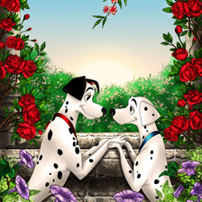 Схема вышивки «долматинцы»