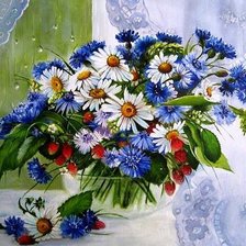 Схема вышивки «ромашки»