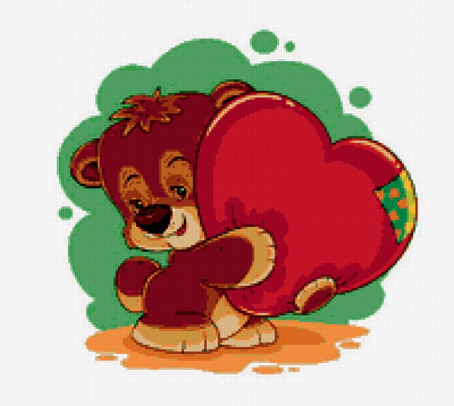 медвеженок - мишка, валентина, влюбленных, валентинка, мишки, любовь, сердечко - предпросмотр