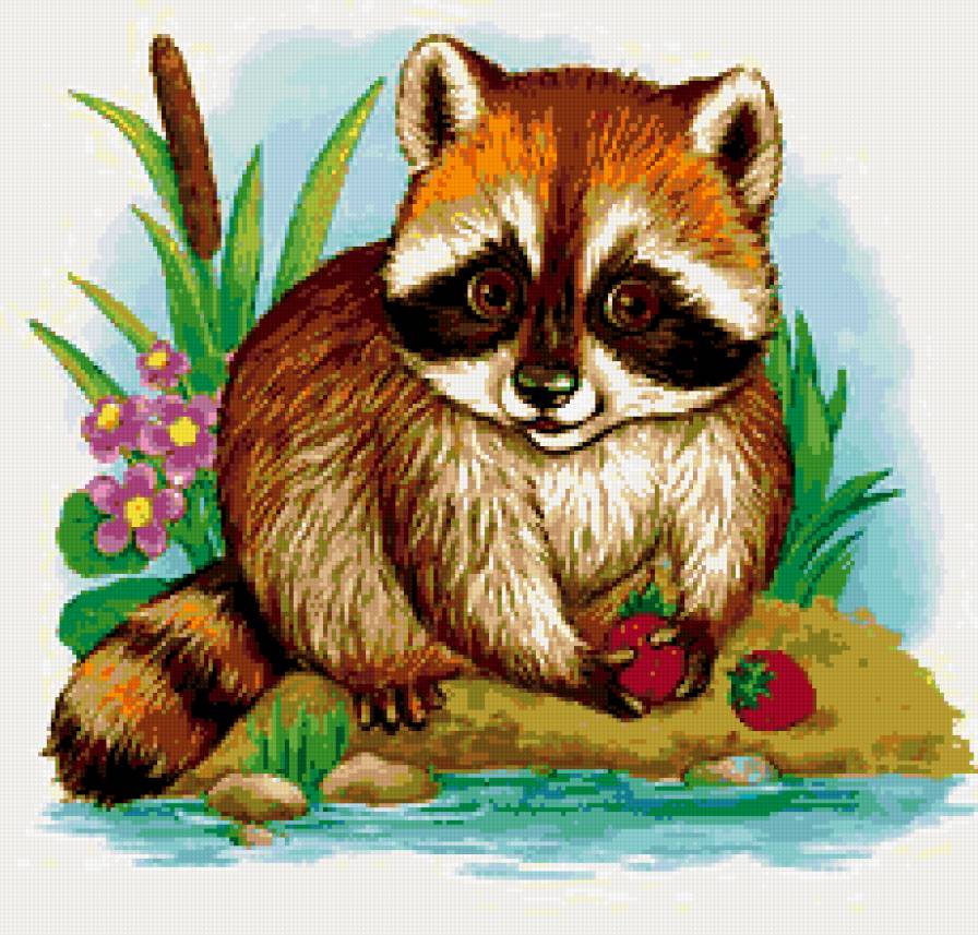 енот - детская, животные, детям, зверята - предпросмотр