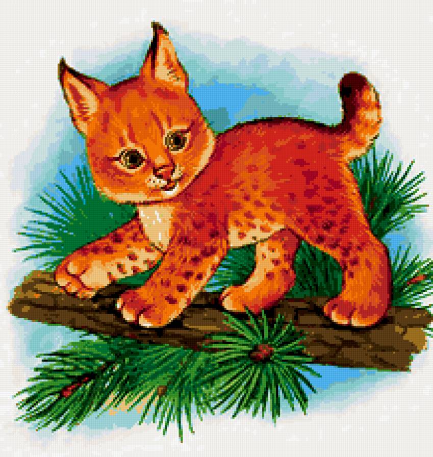 рысенок - животные, рысь, зверята, детям, детская - предпросмотр